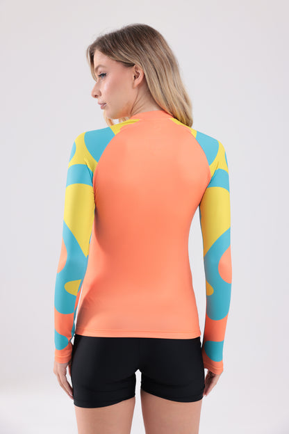 UPF50,KADIN UZUN KOLLU,RASHGUARD,DALIŞ,YELKEN,SÖRF,SCUBA,KÜREK,KANO ÜST GİYİM-NP-805