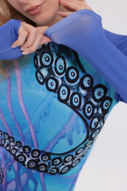 UPF50,KADIN UZUN KOLLU,RASHGUARD,DALIŞ,YELKEN,SÖRF,SCUBA,KÜREK,KANO ÜST GİYİM-NP-803