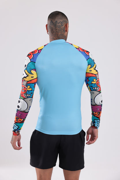 UPF50,ERKEK UZUN KOLLU,RASHGUARD,DALIŞ,YELKEN,SÖRF,SCUBA,KÜREK,KANO ÜST GİYİM-NP-201