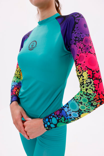 Upf50,kadin Uzun Kollu,rashguard,daliş,yelken,sörf,scuba,üst Gi̇yi̇m-NPT-8015-1