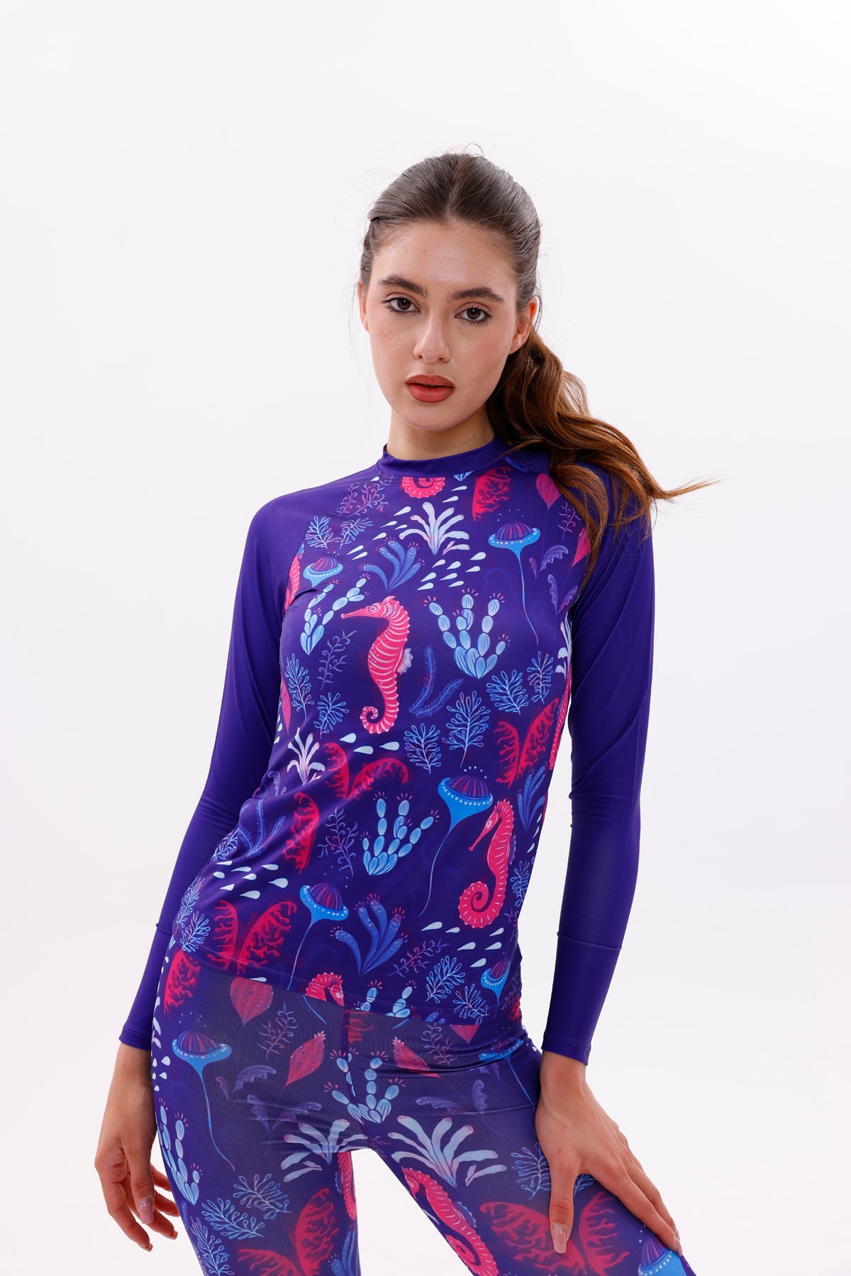UPF50,KADIN UZUN KOLLU,RASHGUARD,DALIŞ,YELKEN,SÖRF,SCUBA,ÜST GİYİM-NPT-8007-2