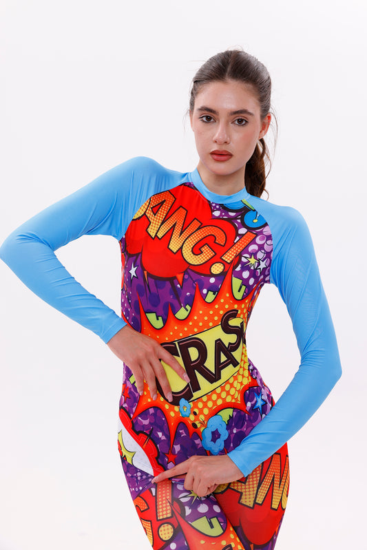 UPF50,KADIN UZUN KOLLU,RASHGUARD,DALIŞ,YELKEN,SÖRF,SCUBA,ÜST GİYİM-NPT-8006-2