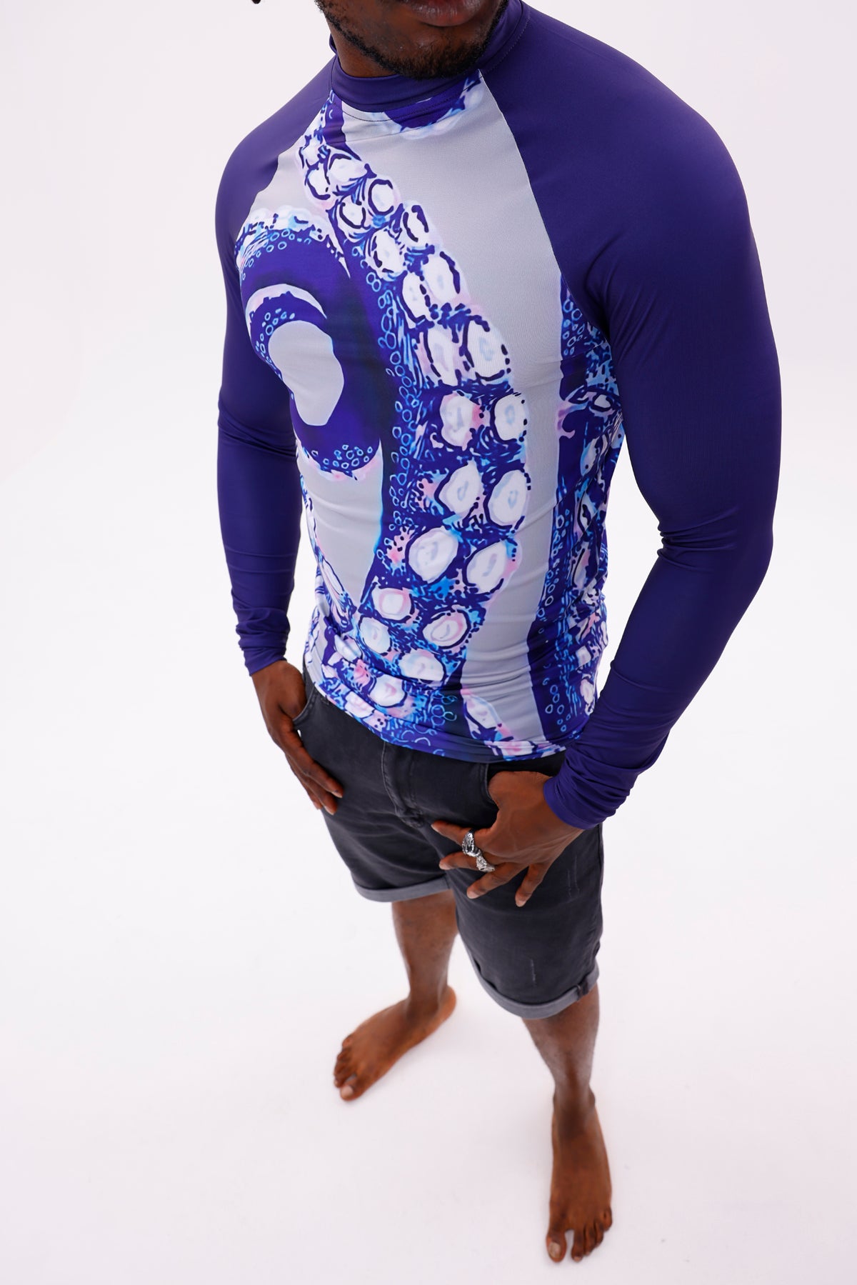 UPF50,ERKEK UZUN KOLLU RASHGUARD,SU SPORLARI ÜST GİYİM-NPT-2012