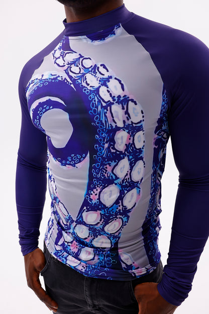 UPF50,ERKEK UZUN KOLLU RASHGUARD,SU SPORLARI ÜST GİYİM-NPT-2012