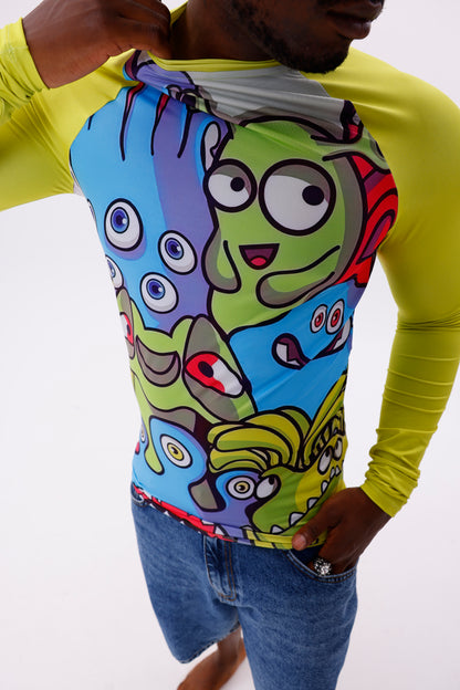 UPF50,ERKEK UZUN KOLLU RASHGUARD,SU SPORLARI ÜST GİYİM-NPT-2014